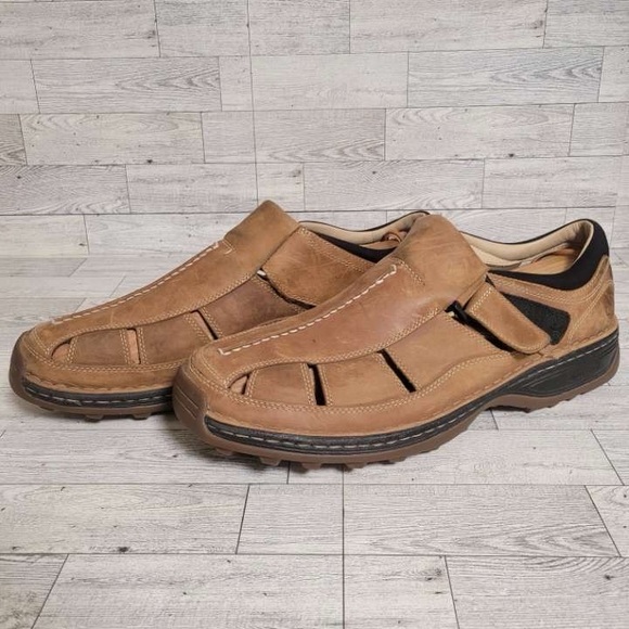 Men's Timberland Altamont Brown Leather Fisherman Sandals Size 14 Smart Comfort - Picture 2 of 9